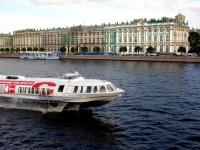 St. Petersburg Scenes - Winter Palace (1762) and Hermitage Museum (1852) on River Neva