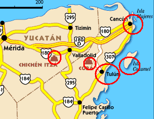 Yucatan Peninsula Map