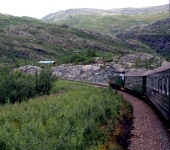 Norway Train Scenes - Downward to Fjord